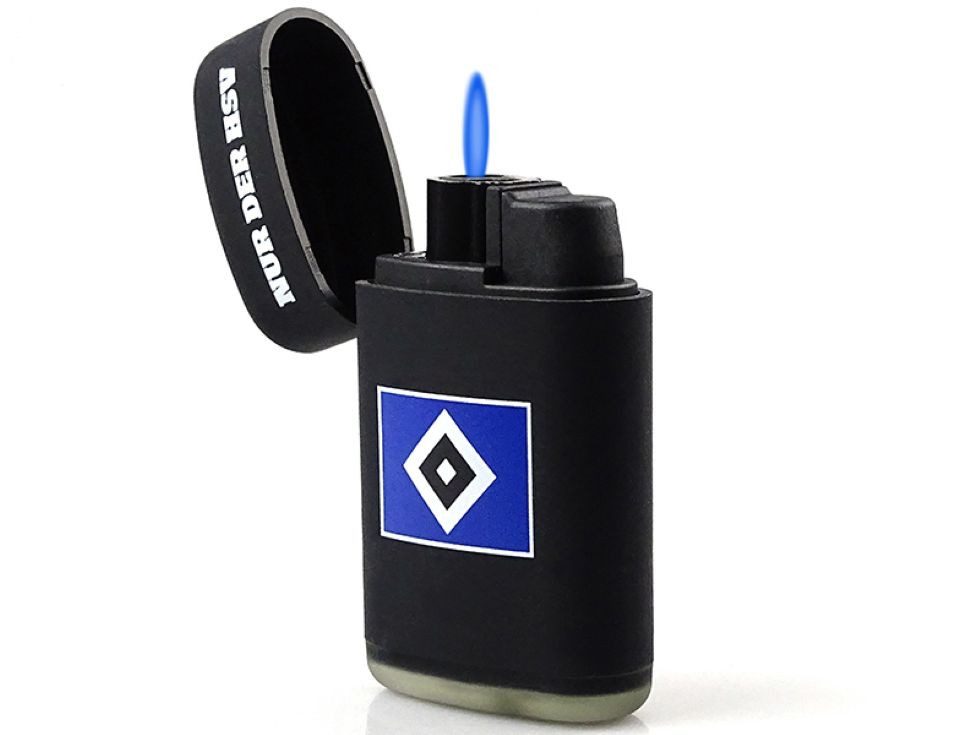 HSV Feuerzeuge Easy Torch Sturmfeuerzeug mit blauer Jetflamme (4-St), Offizielles Lizenzprodukt