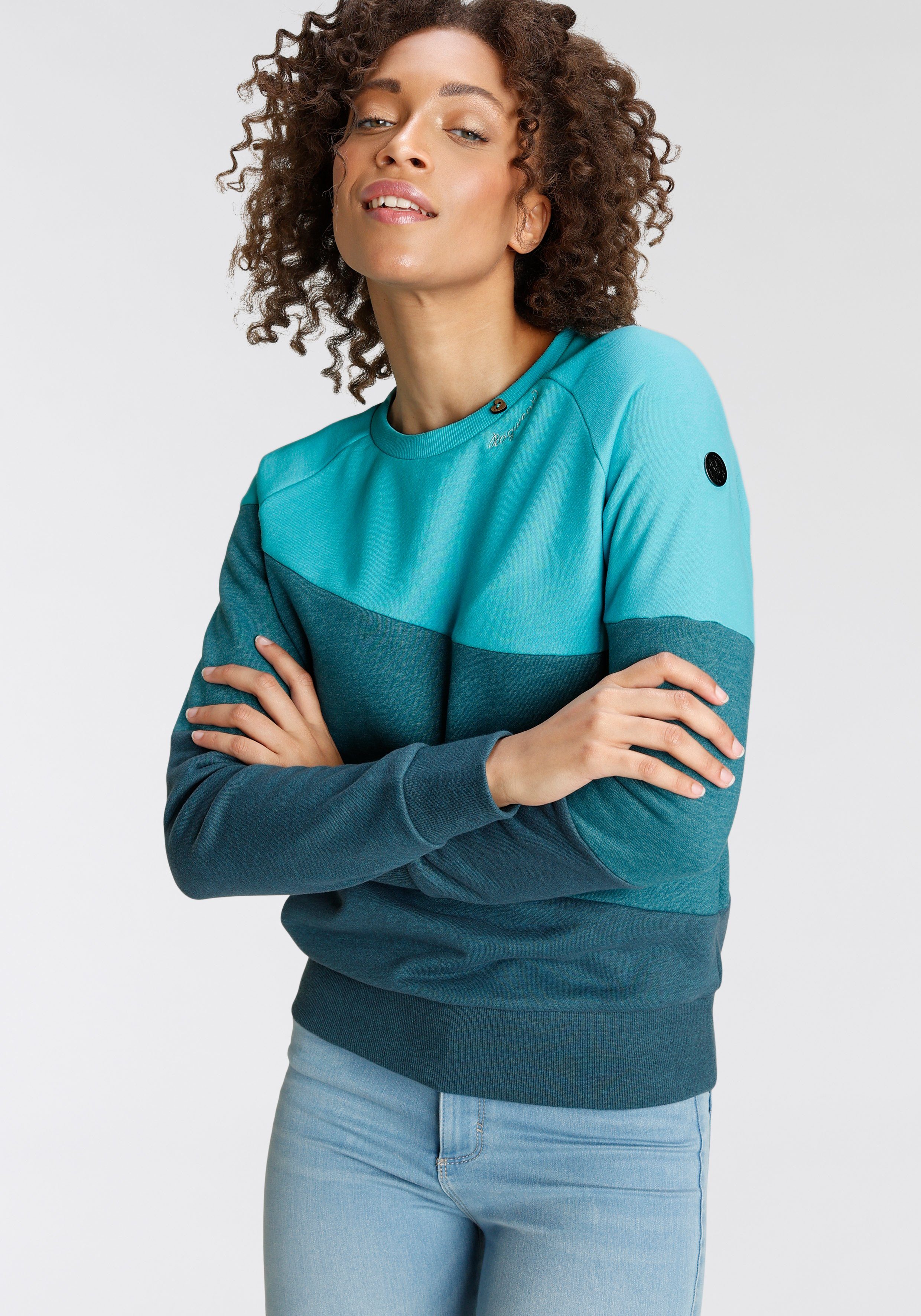 Ragwear Sweater "JOHANKA BLOCK", Crew Neck im Color-Blocking Design günstig online kaufen