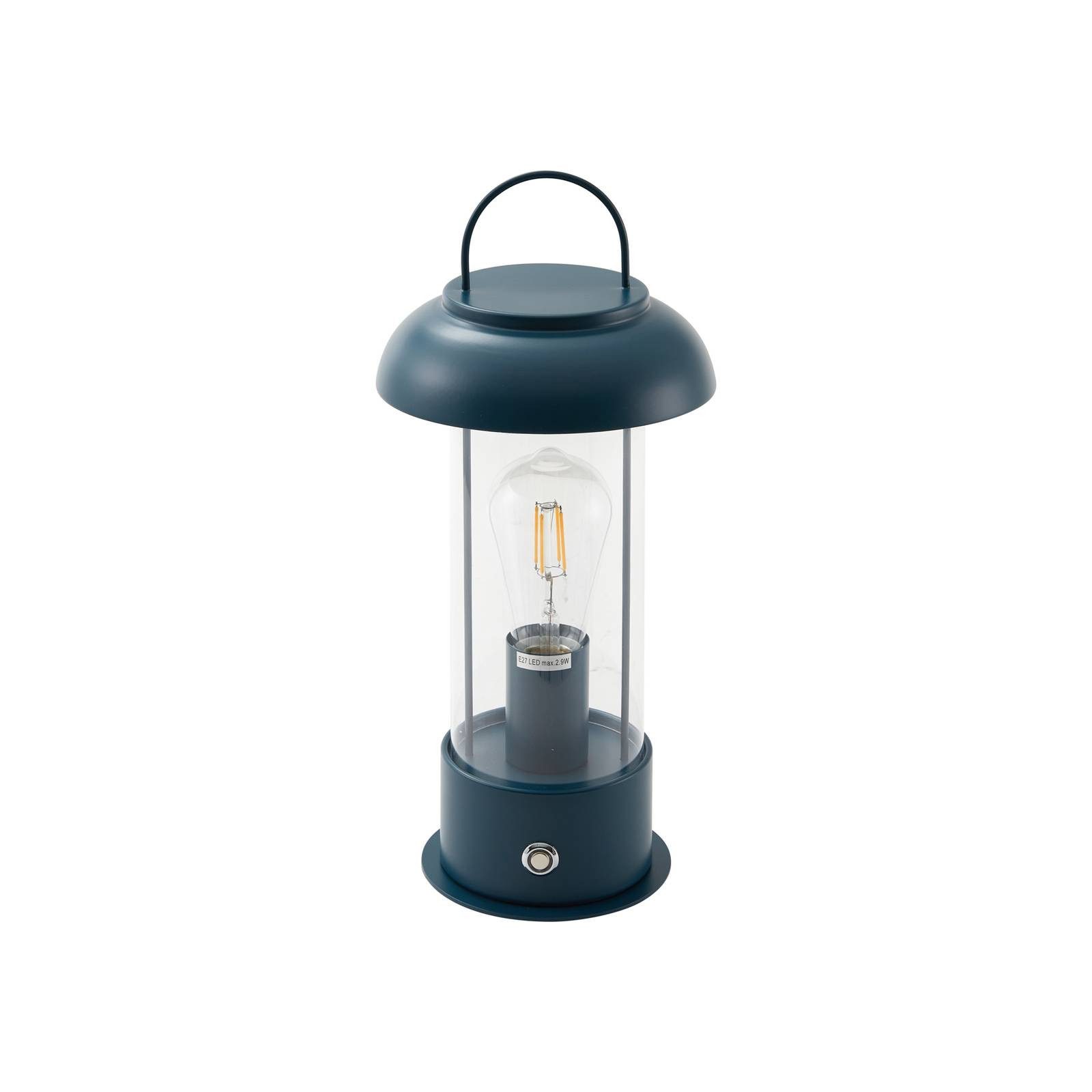Lindby Außen-Tischleuchte Yvette, LED, Metall, Blau warmweiß IP44, 1 x 2 W LED, warmweiß