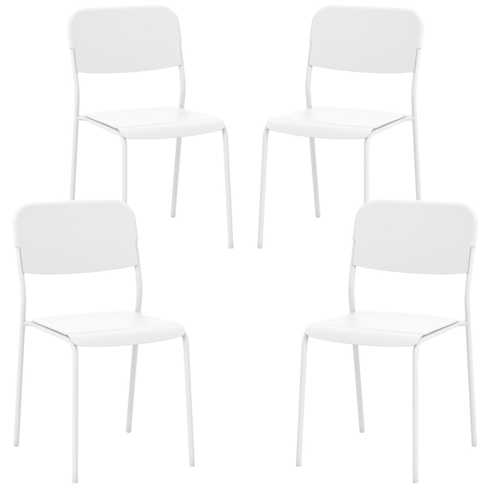 KOMFOTTEU Esszimmerstuhl (4 St), stapelbare Küchenstühle, aus PP