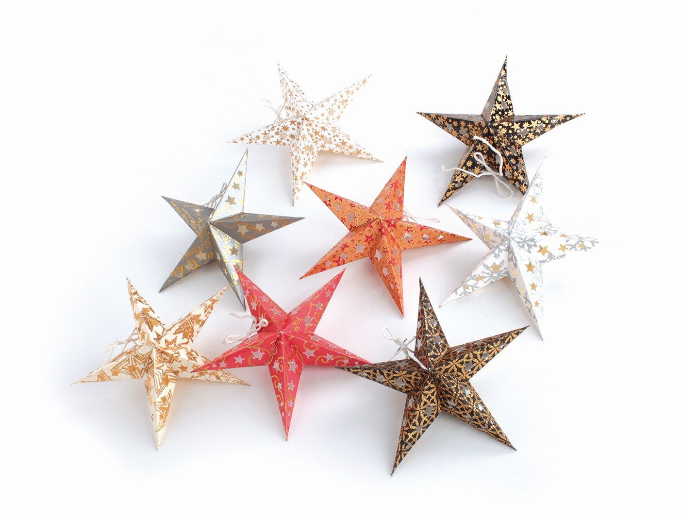 El Puente Weihnachtsfigur Weihnachtsdeko "Faltstern", 8er Set, Handmade (8), Handmade