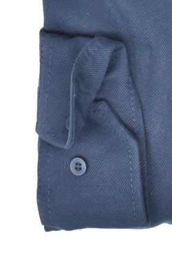 MARVELIS Langarmhemd Freizeithemd - Casual Modern Fit - Langarm - Einfarbig - Marine Feinstreifen