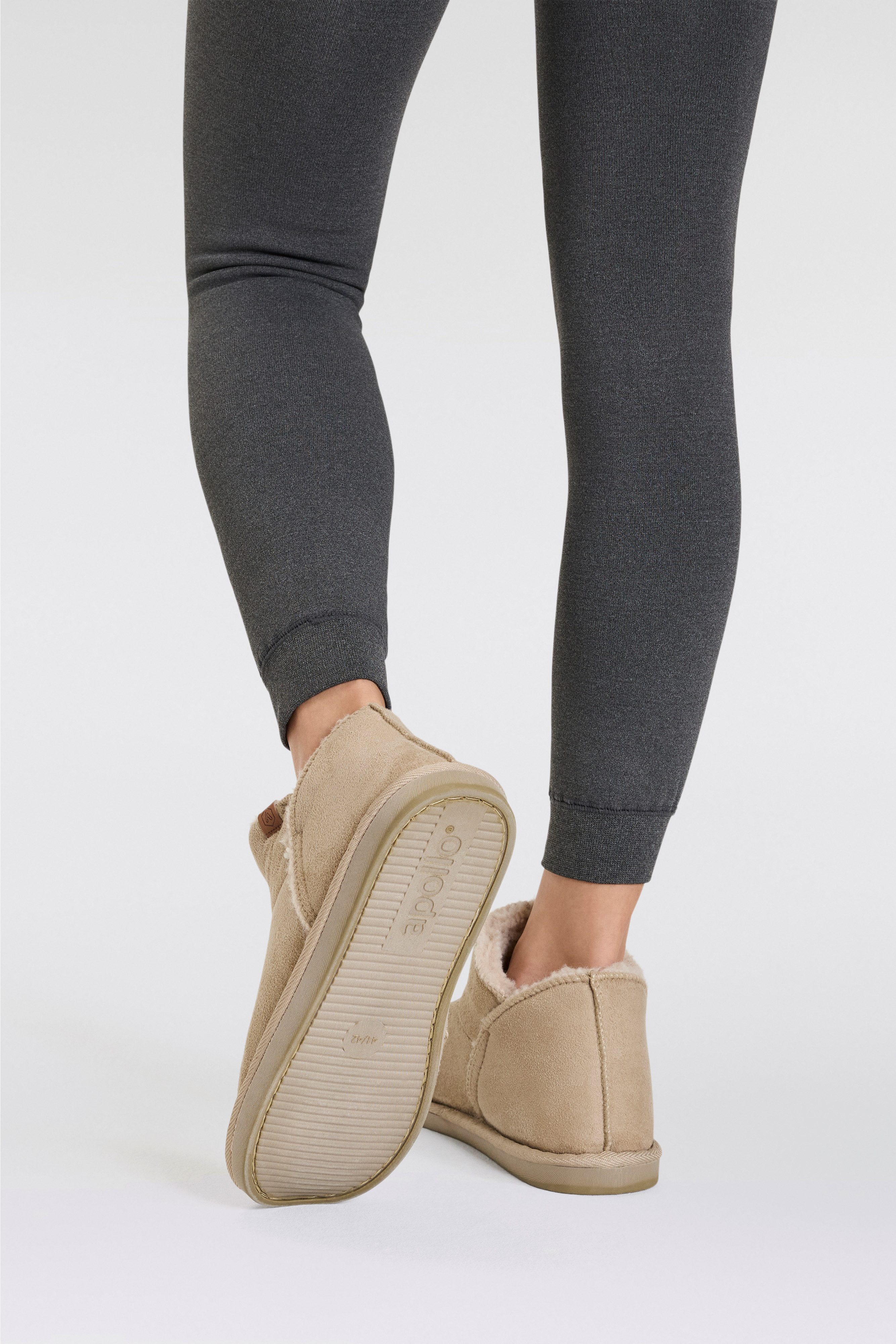 XQ Footwear LADIES HOME BOOTS SUEDE Hausschuh mit Logoprägung und kuscheligen, wärmenden Innenfutter