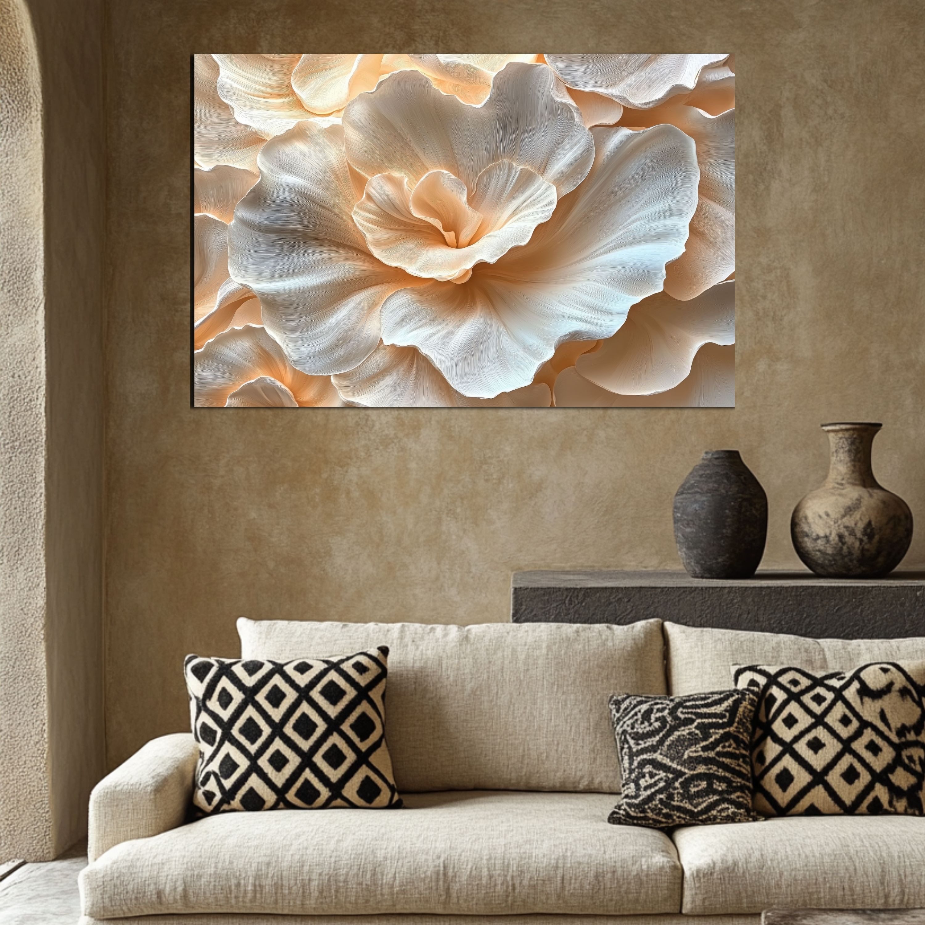 DARO Design Leinwandbild Modern Abstrakt Wandbilder XXL Wandbild Wand Deko Leinwand Bilder, (Blume mit Blüten - Bild groß Wohnzimmer Schlafzimmer Küche Esszimme – Bild 5 von 5