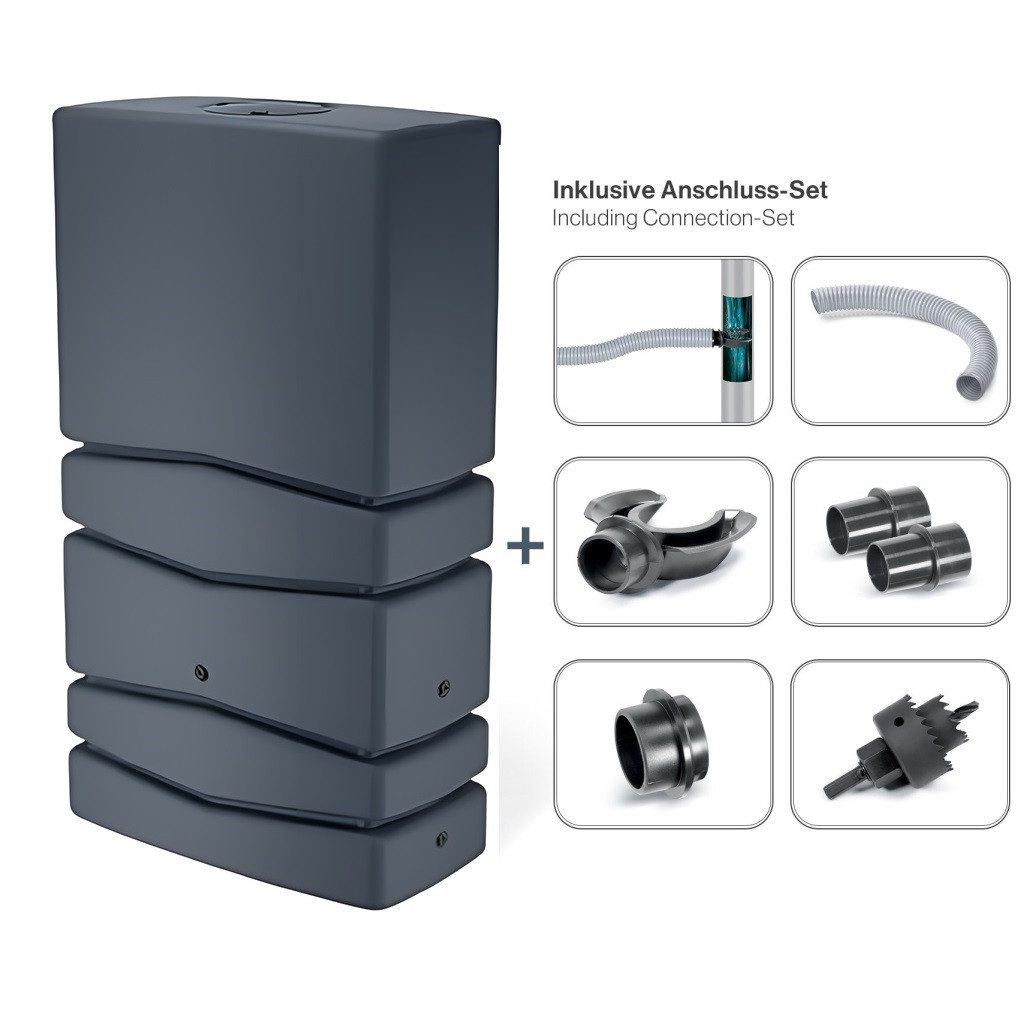 Kreher Regentonne XXL Wassertank "AQUA TOWER" 350 Liter in GLATTER OPTIK mit Füllautomat, 350 l, (1-tlg)
