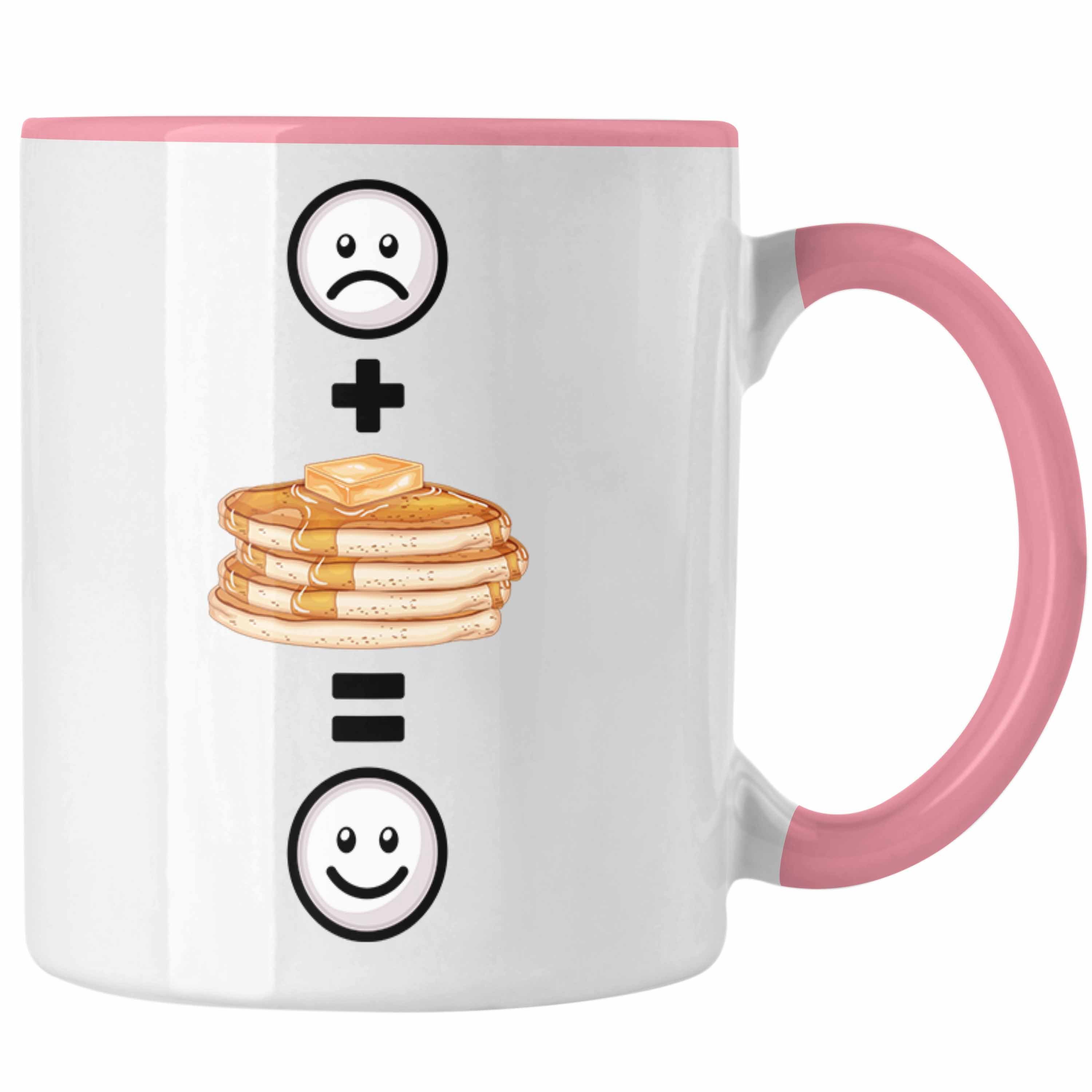 Trendation Tasse Pfannkuchen Pancaked Tasse Geschenk für Pfannkuchen-Liebhaber Lustige Rosa