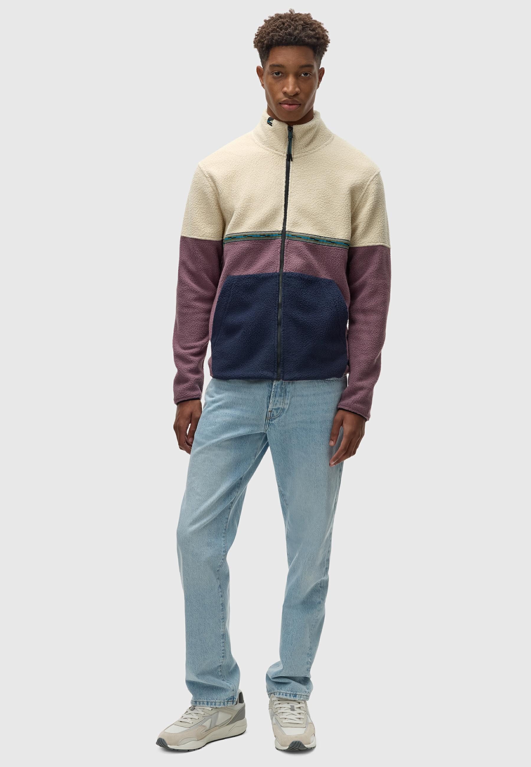 Ragwear Fleecejacke Lonndy Angesagte Herren Plüschjacke mit hohem Kragen