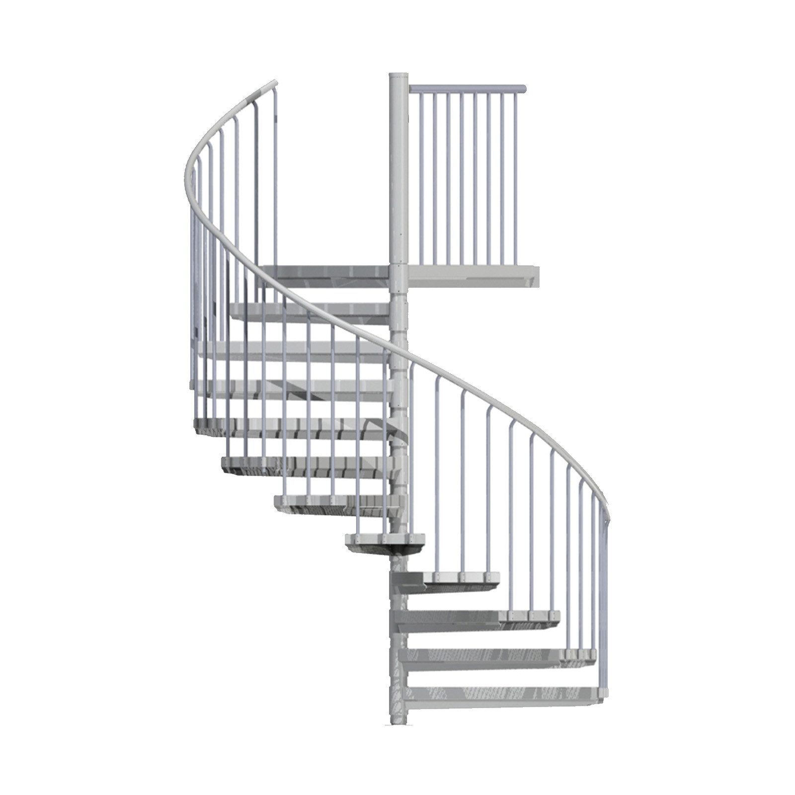Scalant Außentreppe Spindeltreppe Scarvo M, für Geschosshöhen bis 233 cm, Stufen mit Streckgitter