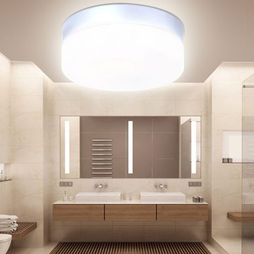 etc-shop Außen-Deckenleuchte, Leuchtmittel inklusive, Warmweiß, 2er Set LED Feucht Raum Leuchten Badezimmer ALU Außen Beleuchtung