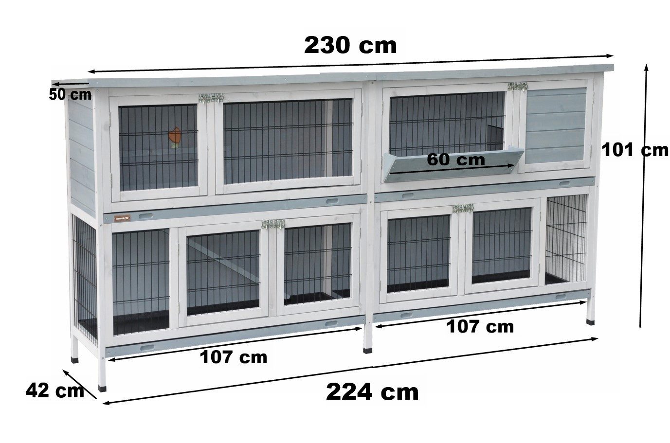 nanook Kleintierkäfig Doppel Kleintierstall Bommel Deluxe grau günstig online kaufen