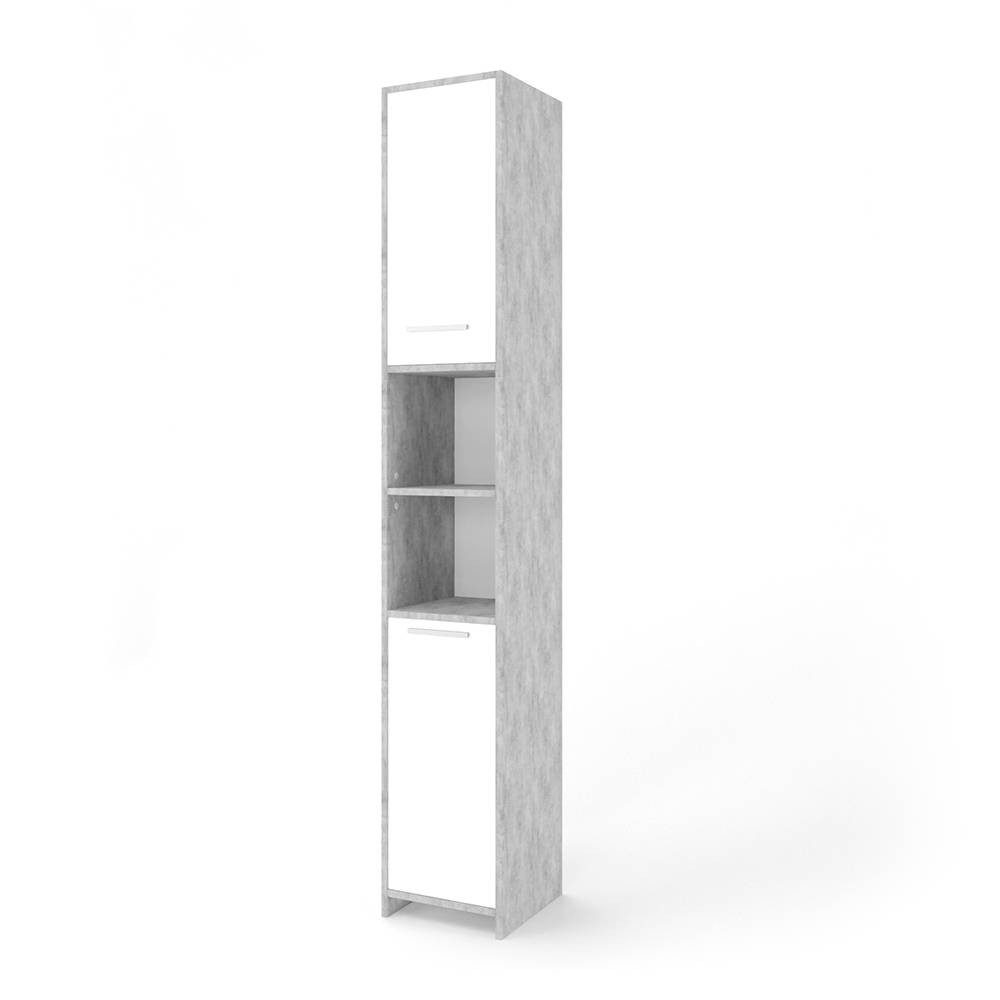 Vicco Hochschrank Kiko, Beton/Weiß, 30 x 190 cm