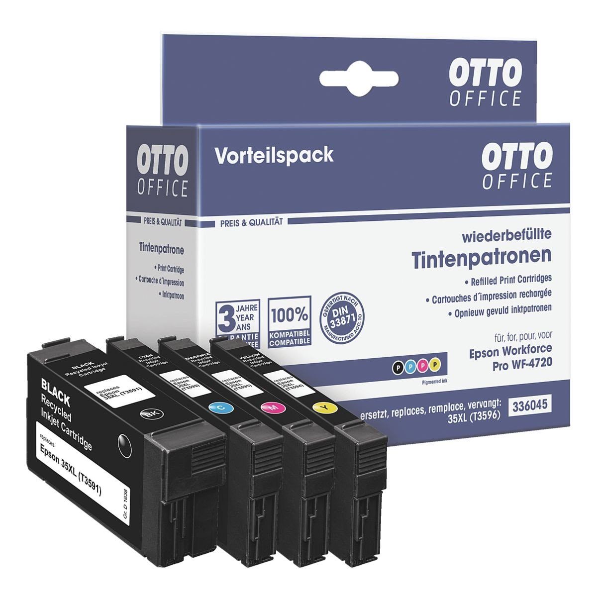 Otto Office  Office T3596 Tintenpatrone (4-tlg., für Epson »35XL (T3596)«, schwarz / cyan / magenta / gelb)