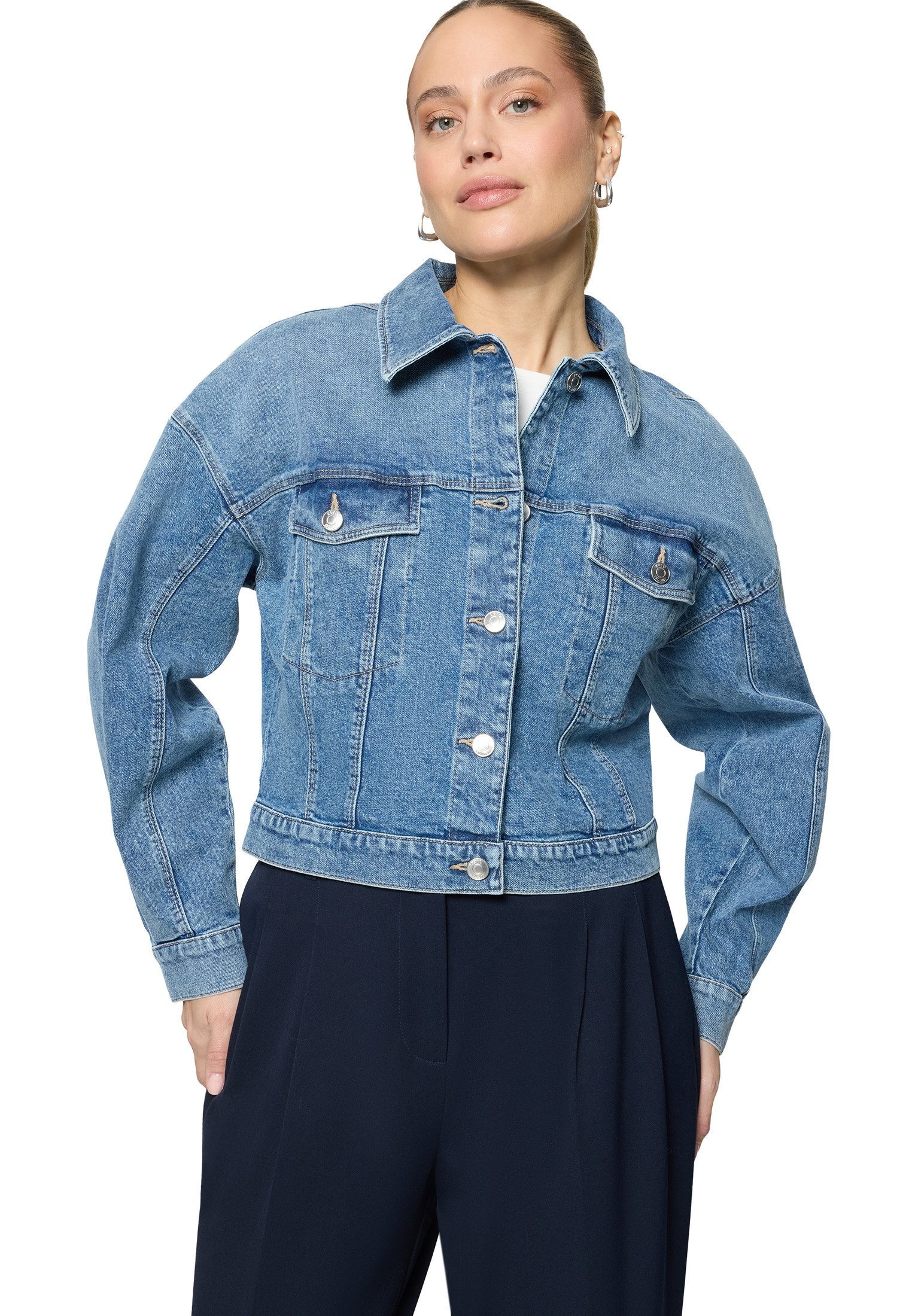 Zero Jackenblazer Damen kurz mit Knopfleiste Knopfleiste