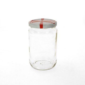 MamboCat Einmachglas 12er Set Rundglas 720 ml To 82 Schleifendekor Deckel incl. Rezeptheft, Glas
