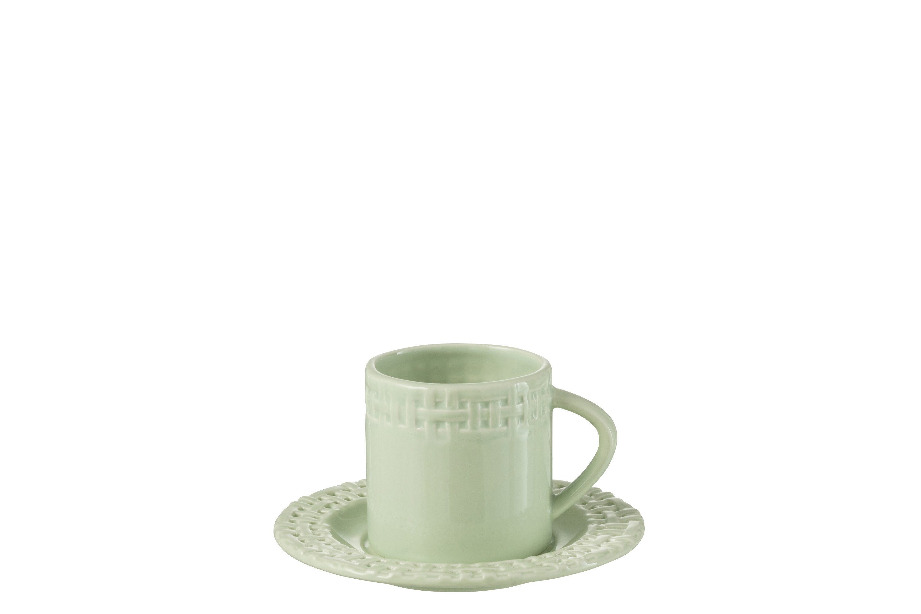 J-line Tasse Tasse & Untertasse Keramik Grün