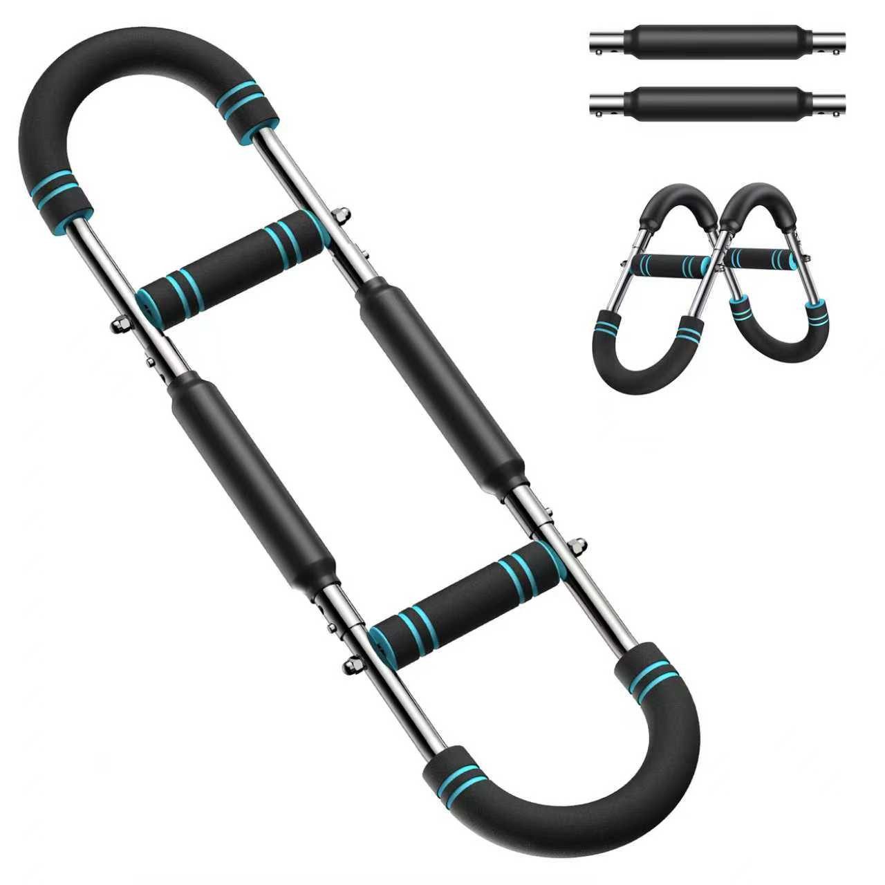 MERACH Handmuskeltrainer Armtrainer, Kraft-Twister U-Form, verstellbar 27-50kg professionell (Multifunktionales Krafttraining-Set für Ganzkörper Muskelaufbau, ergonomische Schaumstoffgriffe, für Arme Brust Schultern und Rücken), Abnehmbares Design für Zuhause, Büro und Reise kompakt tragbar