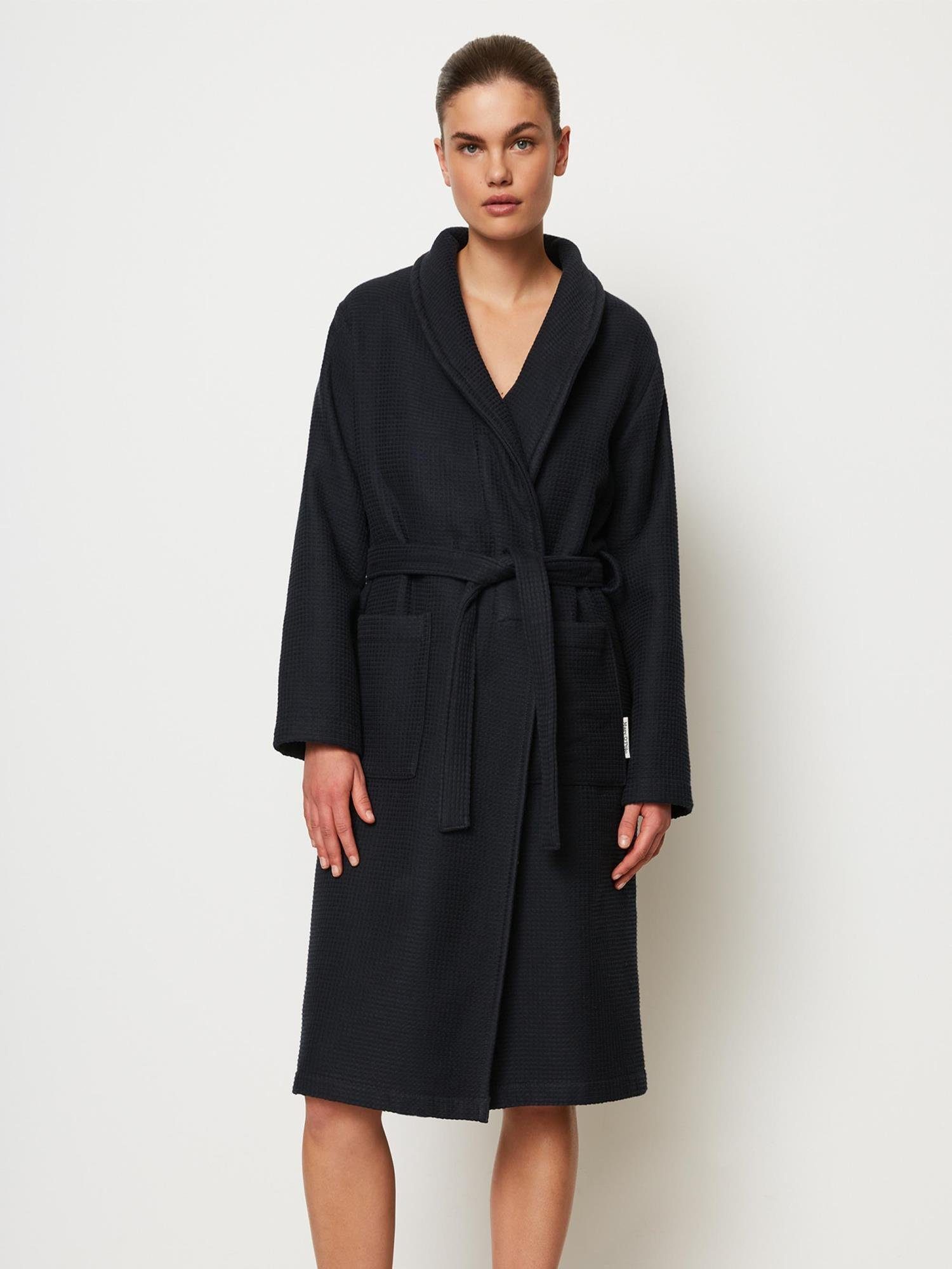 Marc O'Polo Home Damenbademantel Premium Women, Midilänge, Baumwolle, Schal günstig online kaufen