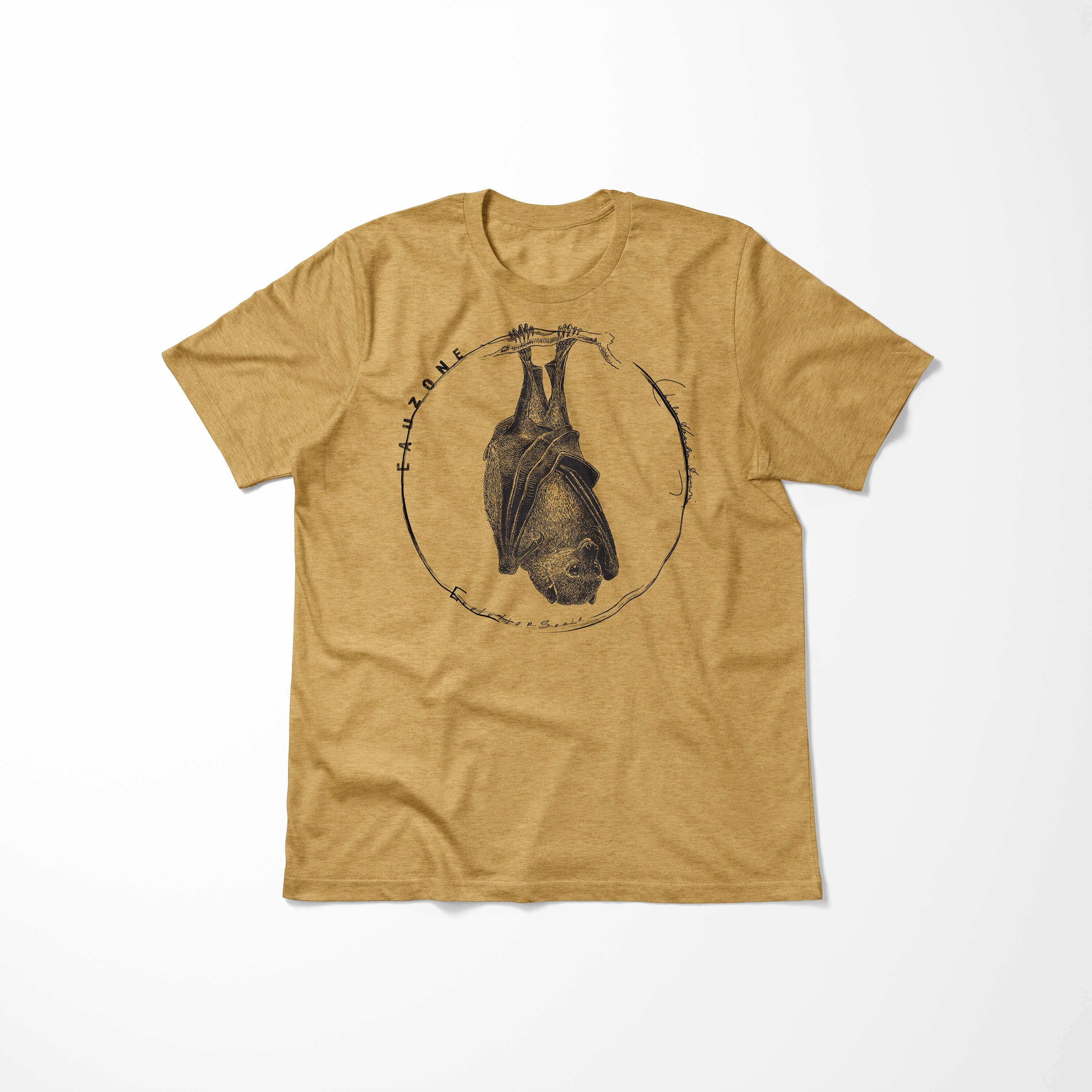 Antique Sinus T-Shirt T-Shirt Herren Evolution Art Fledermaus Gold