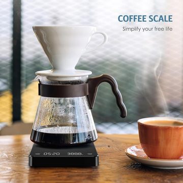autolock Küchenwaage Digital Kaffeewaage mit Timer,Espresso Waage 3kg/0,1g