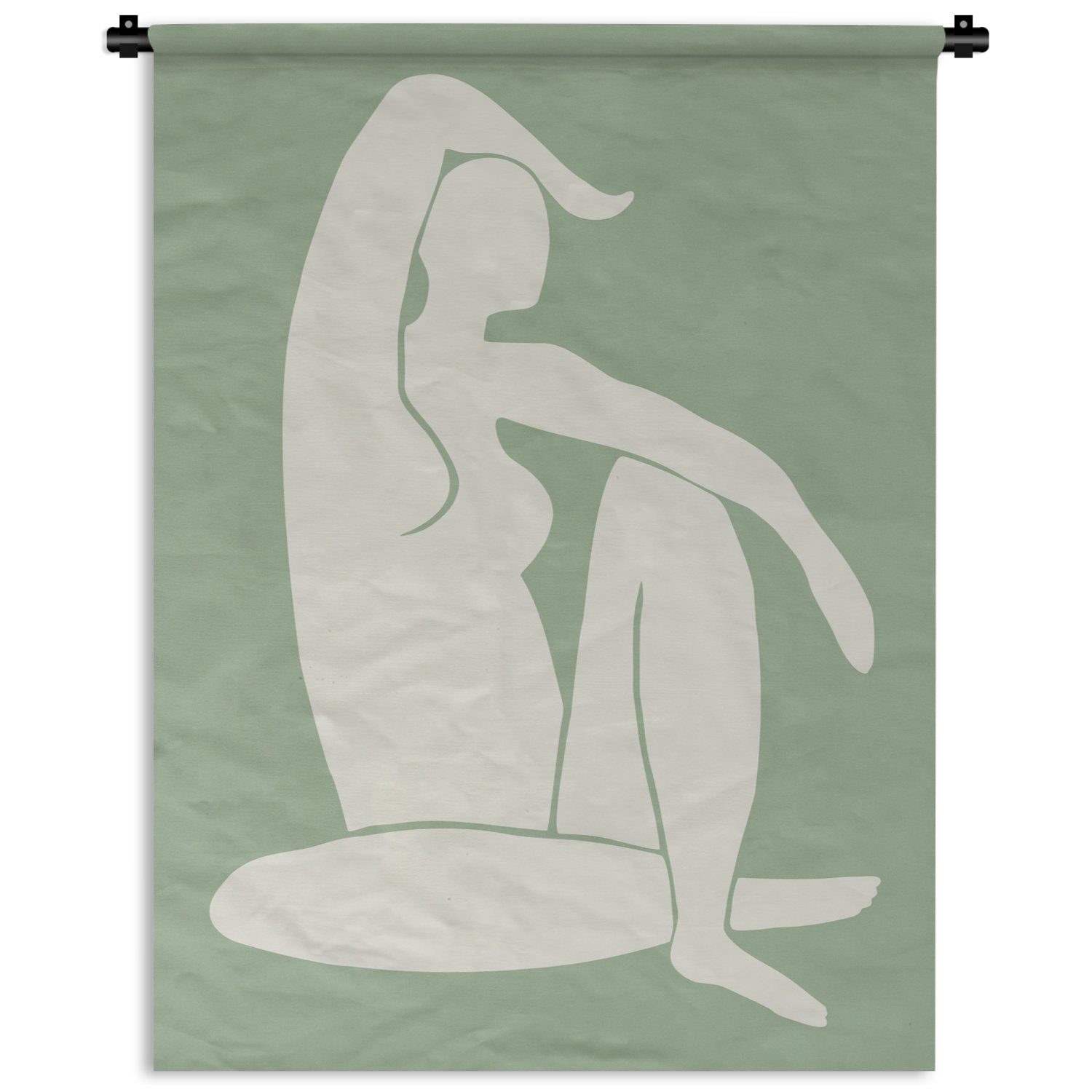 MuchoWow Wanddekoobjekt Körper Minimalismus, Tapisserie, Frau - Wand, der für - - an Schlafzimmer Wohnzimmer, Grün Deko