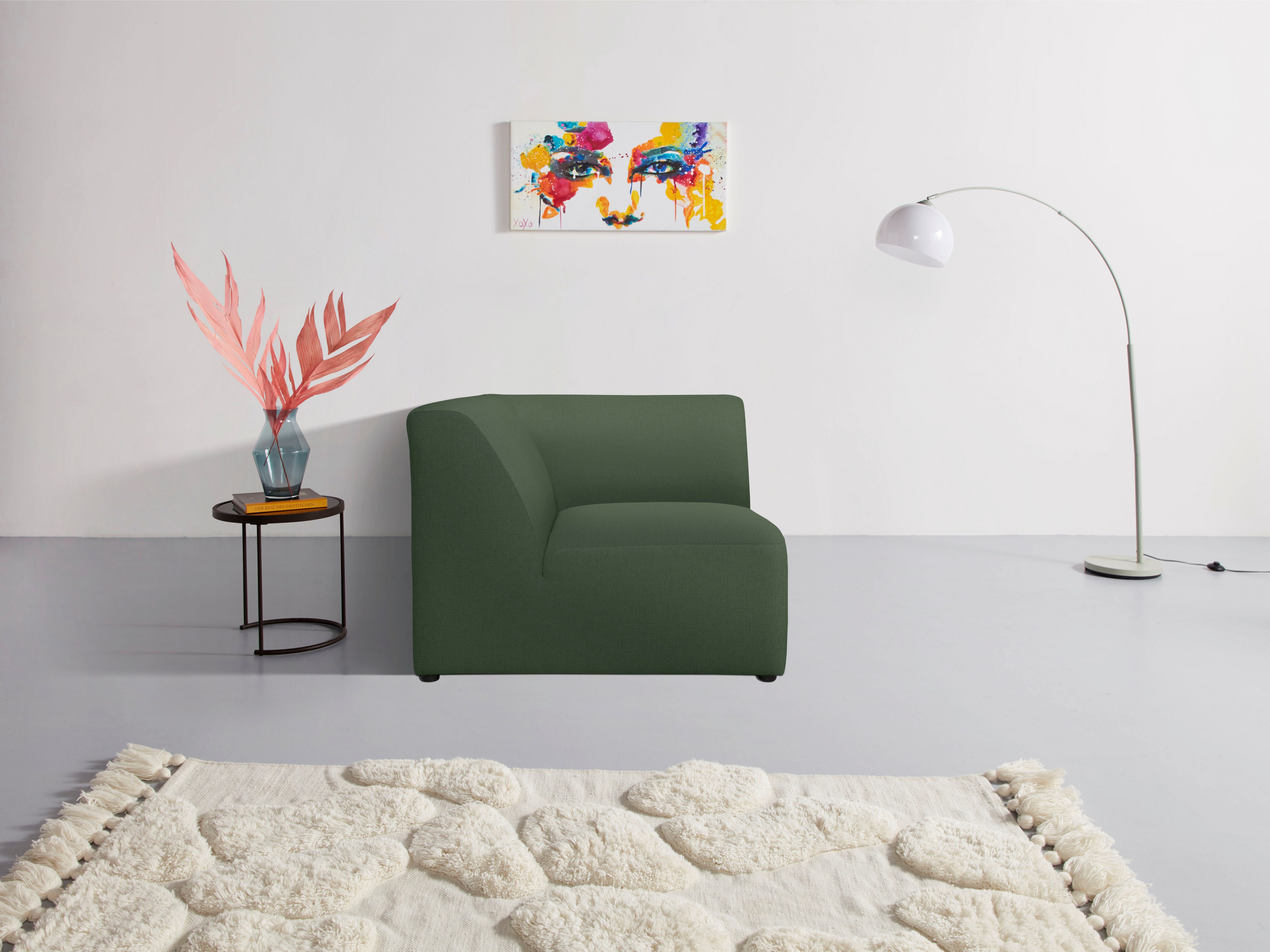 INOSIGN Sofa-Eckelement Koa, angenehmer Komfort, schöne Proportionen khaki