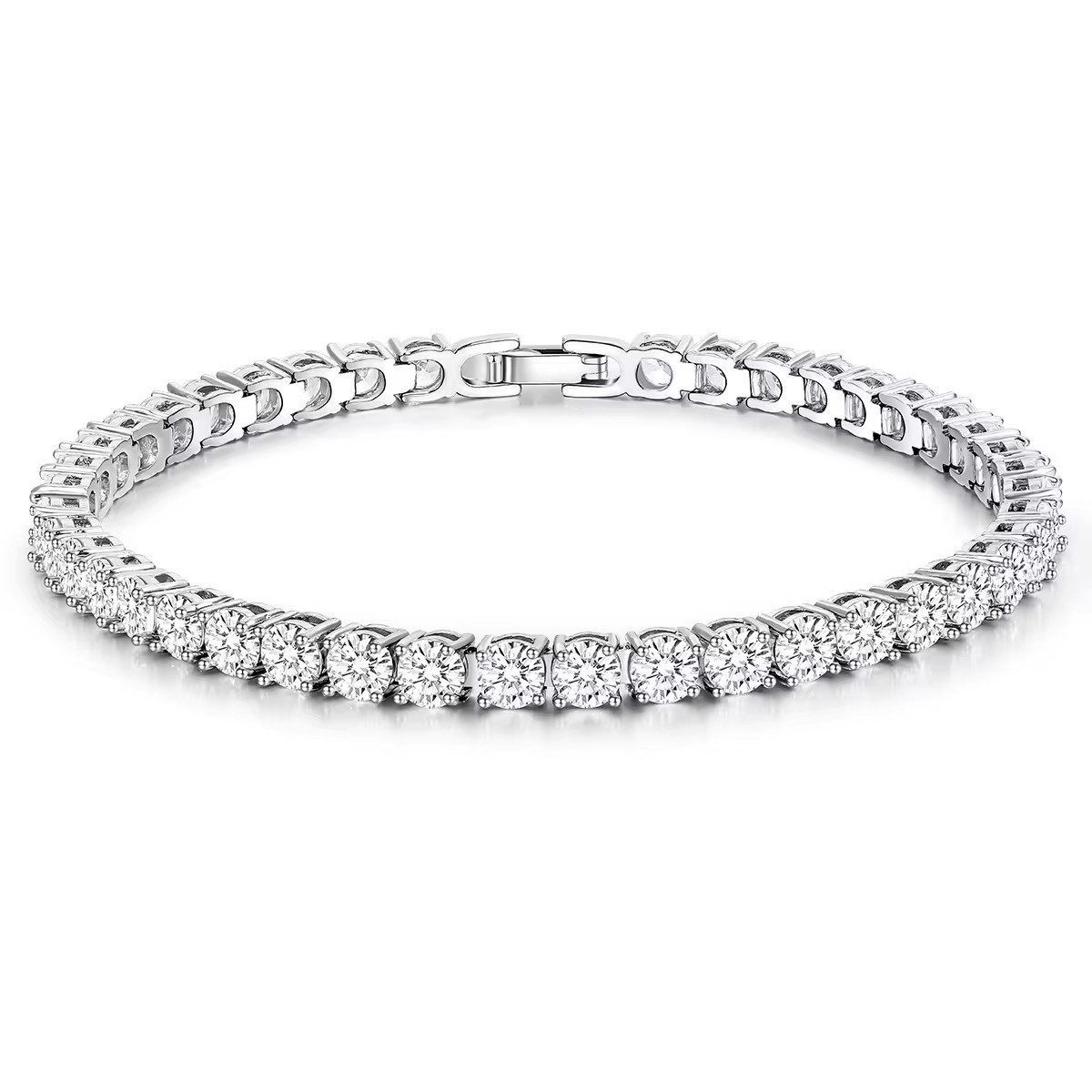 ROUGEMONT Tennisarmband Klassisches Tennisarmband rund 4mm 19cm Damen und Herren, Hypoallergen