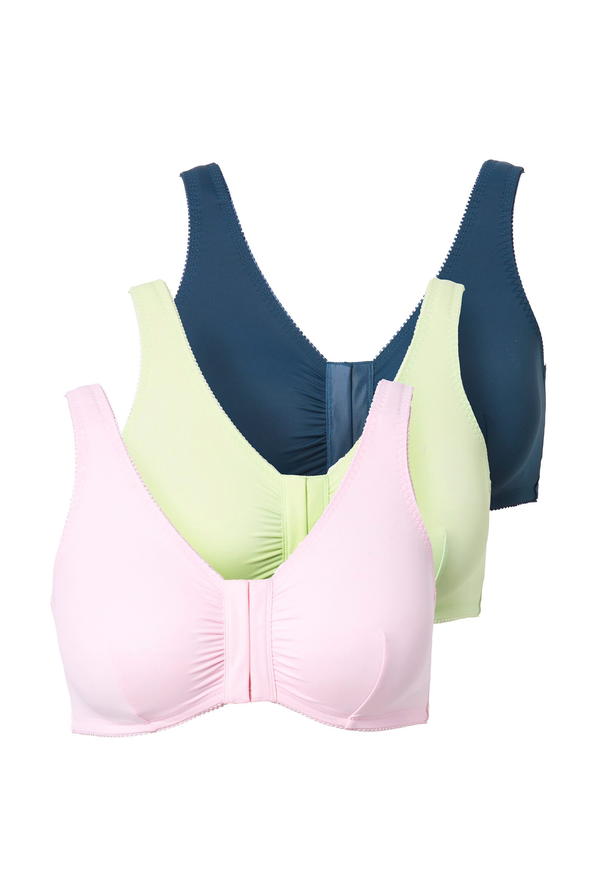 Ulla Popken Bustier Бюстье 3er-Pack Vorderverschluss Mikrofaser
