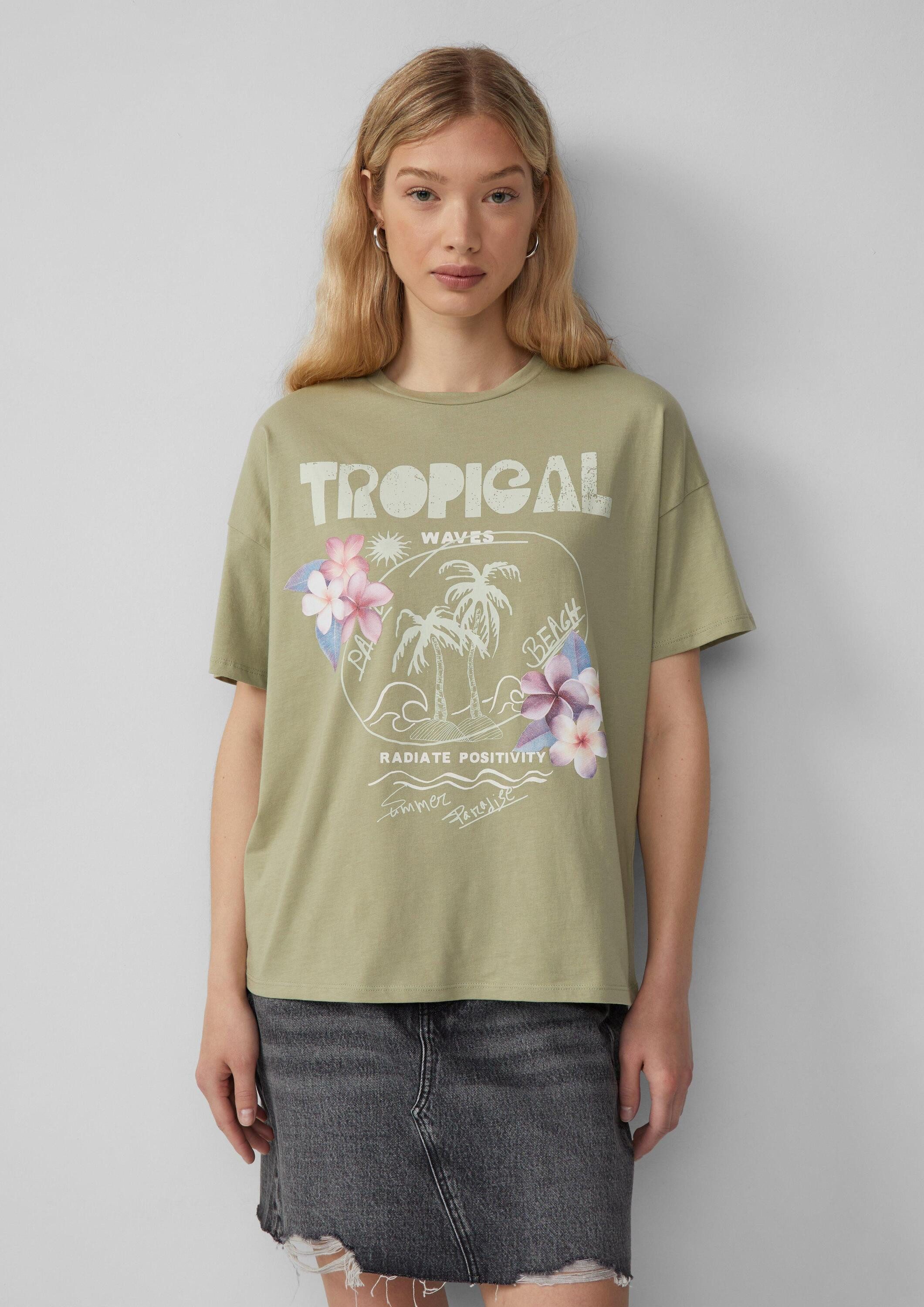 QS Kurzarmshirt T-Shirt Lässiges T-Shirt mit günstig online kaufen