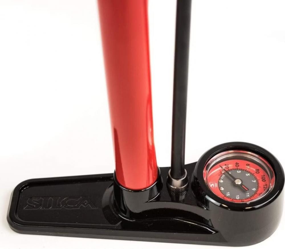 Silca Fahrradpumpe SILCA Pista Standpumpe Rot  Hochdruck-Standpumpe mit Stahlzylinder, E