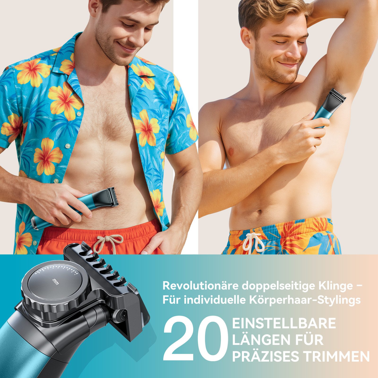 Kensen Haarschneider Intimrasierer Mann, kensen 2 in 1 Rasierer Herren Intimbereich