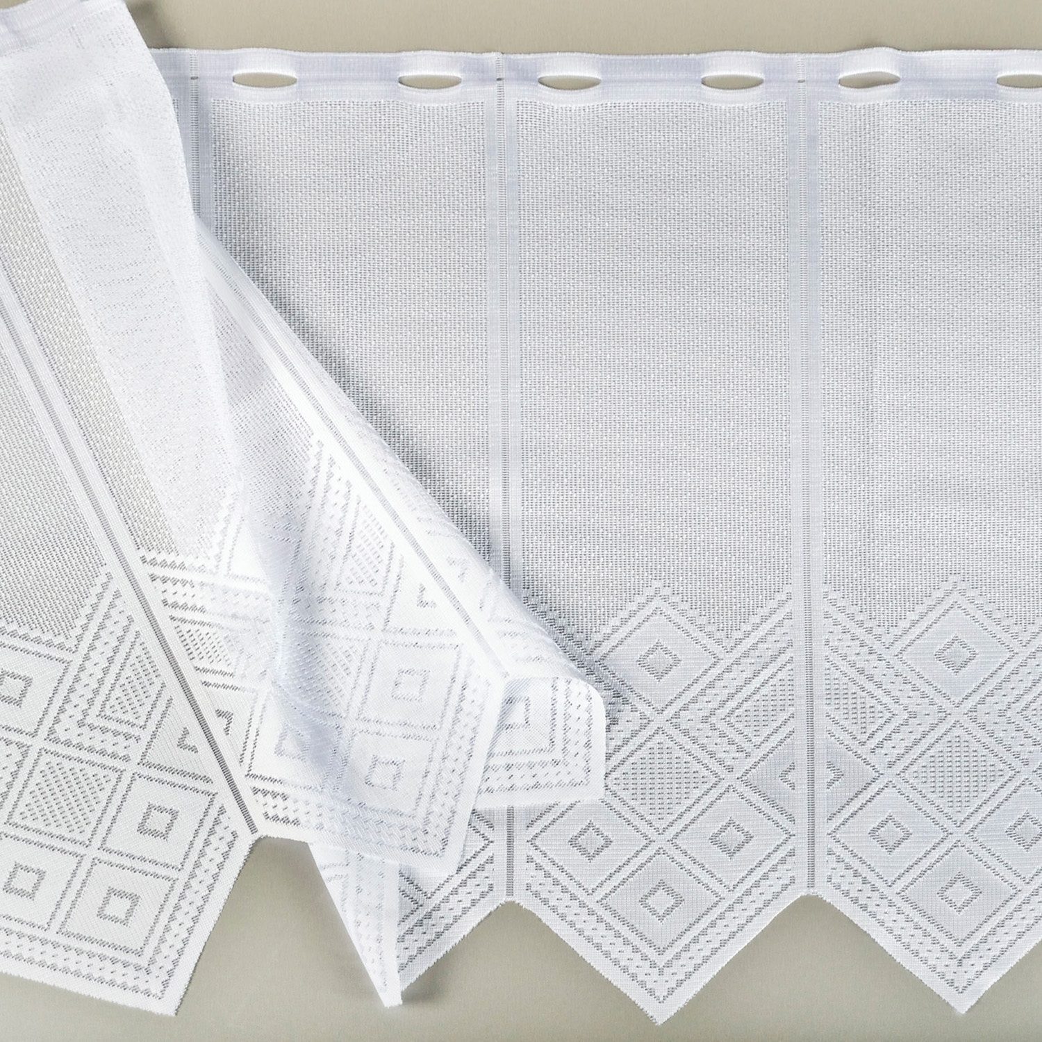 Gerster Scheibengardine CARLINA (1 St), Stangendurchzug, halbtransparent, Jacquard