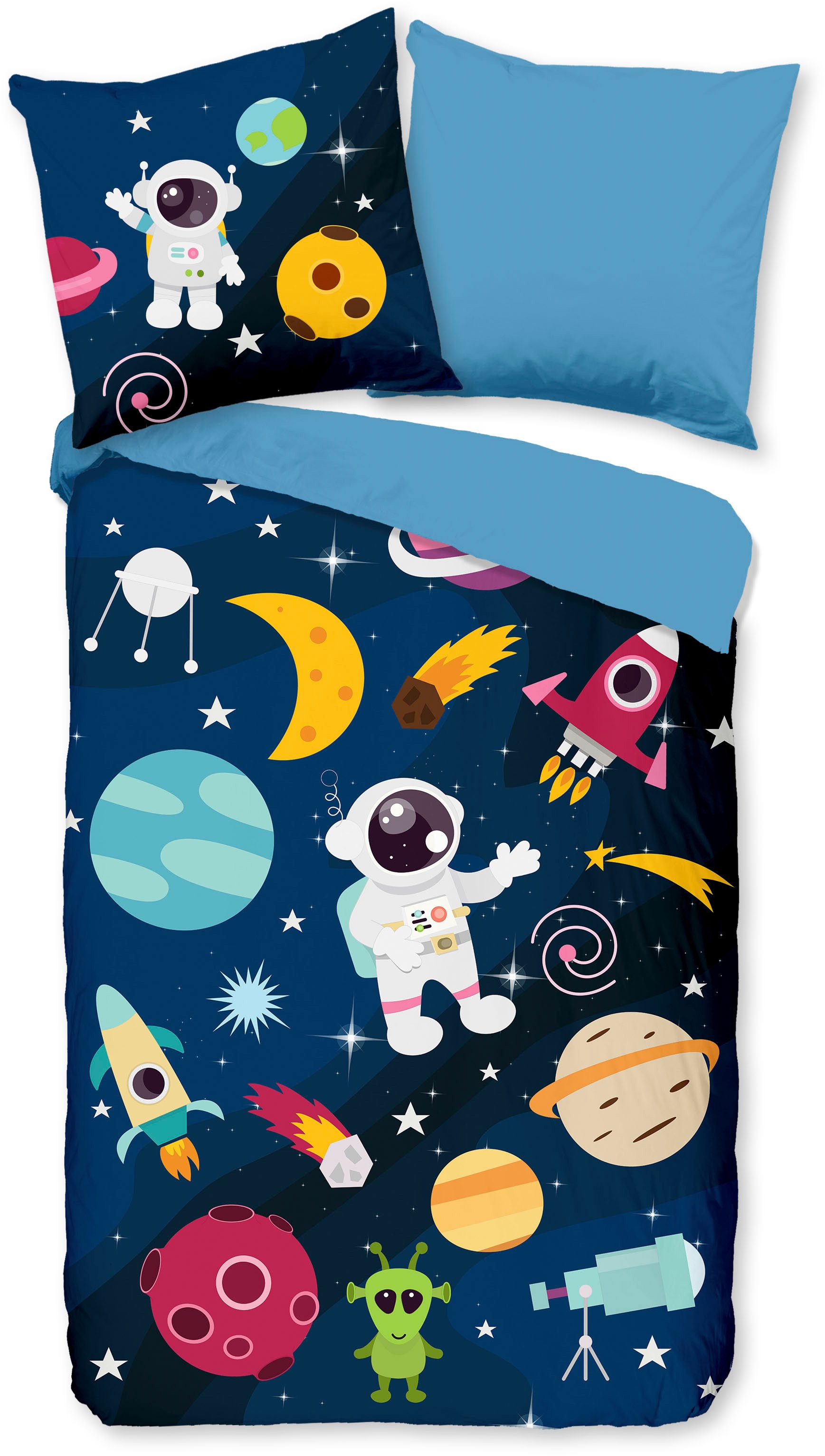 PURE luxury collection Kinderbettwäsche Planets, Microfaser, günstig online kaufen