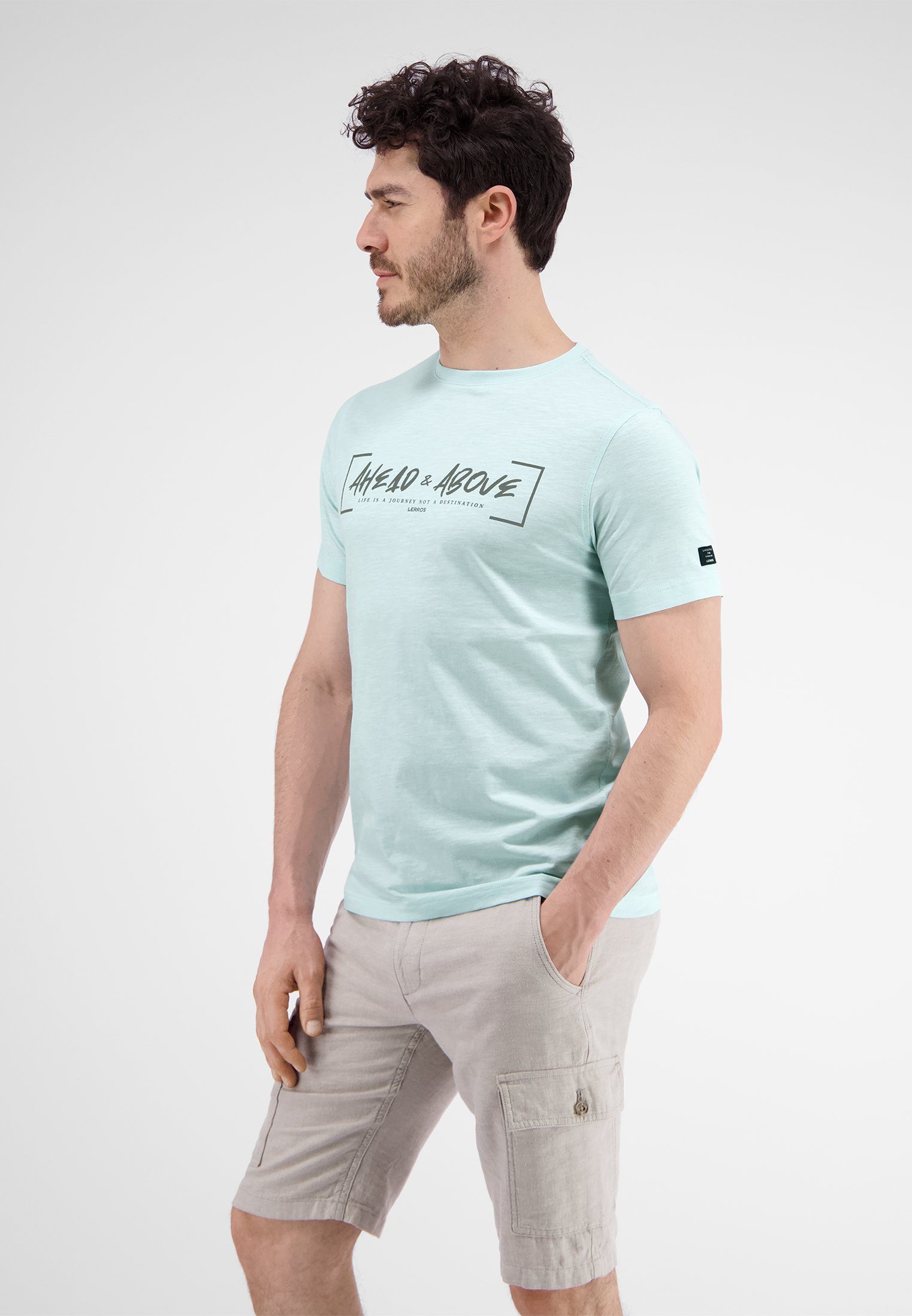 & Above* LERROS TINTED *Ahead T-Shirt AQUA LERROS T-Shirt