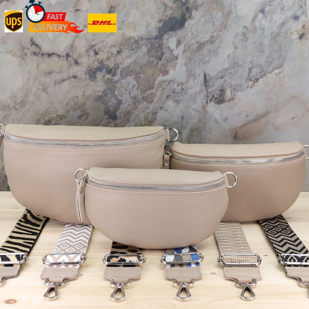Blade Umhängetasche Bauchtasche Damen Echtleder Umhängetasche Brusttasche Gürteltasche, als Schultertasche tragbar mit Verstellbare Schultergurte