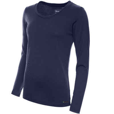 Kaipara - Merino Sportswear Langarmshirt Merino Longsleeve Damen weiter Rundhals Regular 200 (1-tlg) aus reiner Merinowolle Made in Germany