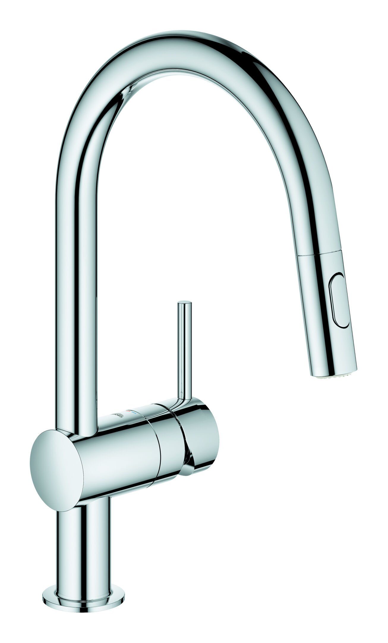 Grohe Küchenarmatur Minta Einhand-Spültischbatterie mit ausziehbarer Brause C-Auslauf