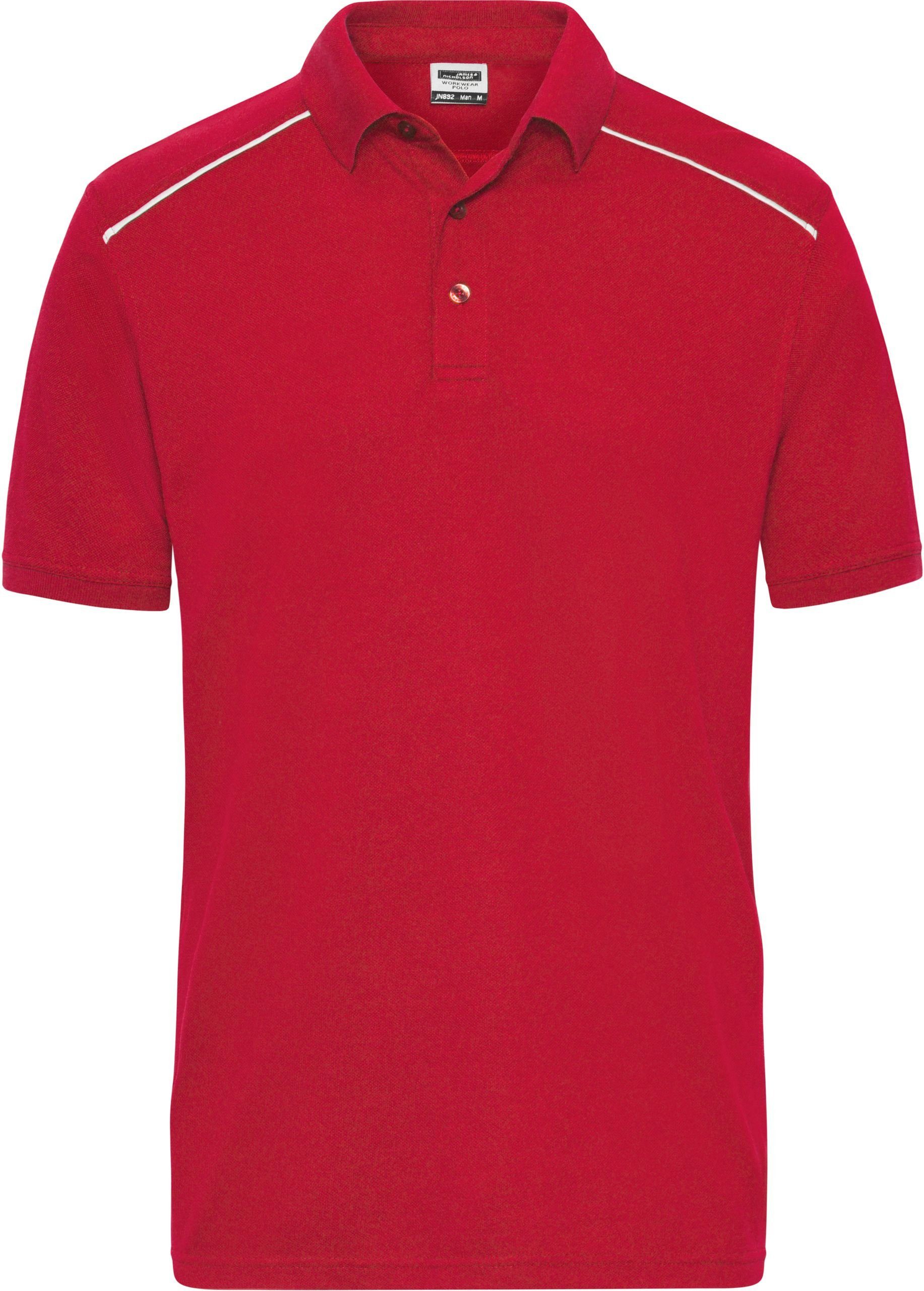 James & Nicholson Poloshirt Workwear auch FaS50892 Übergrößen -Solid- in RED Polo