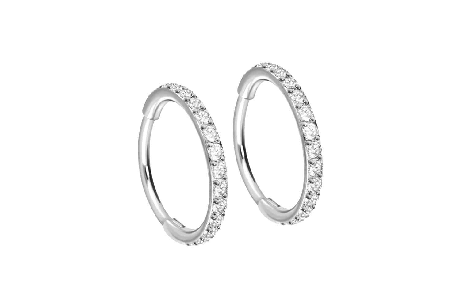 FILANGO Piercing-Set Titan Ohrclicker Creolen EINGEFASSTE günstig online kaufen