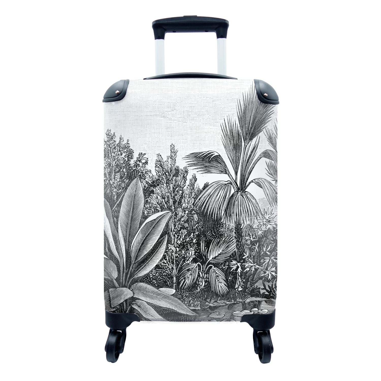 MuchoWow Handgepäckkoffer Pflanzen - - Haeckel, Natur Gestaltung rollen, Reisetasche Illustration Ferien, - mit Trolley, für 4 Rollen, Reisekoffer Handgepäck Ernst 