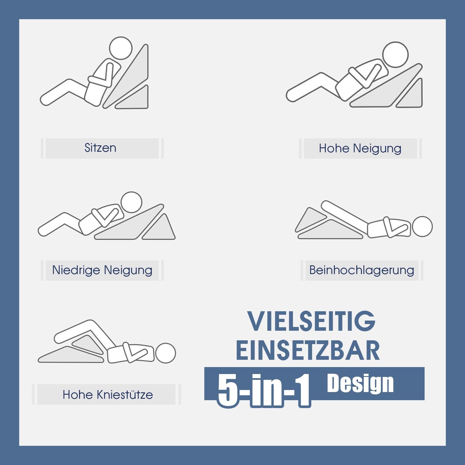 COSTWAY Kopfkissen, Füllung: Memory Foam, Rückenschläfer, Set, 7 in 1