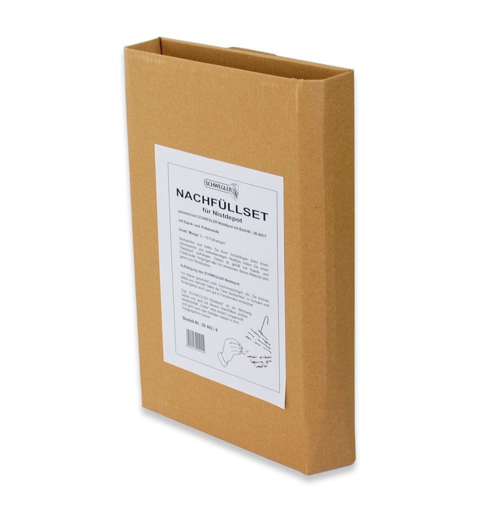 Schwegler Nistmaterial Gefülltes Nistdepot mit Kapok- & Polsterwolle inklusive Nachfüllset