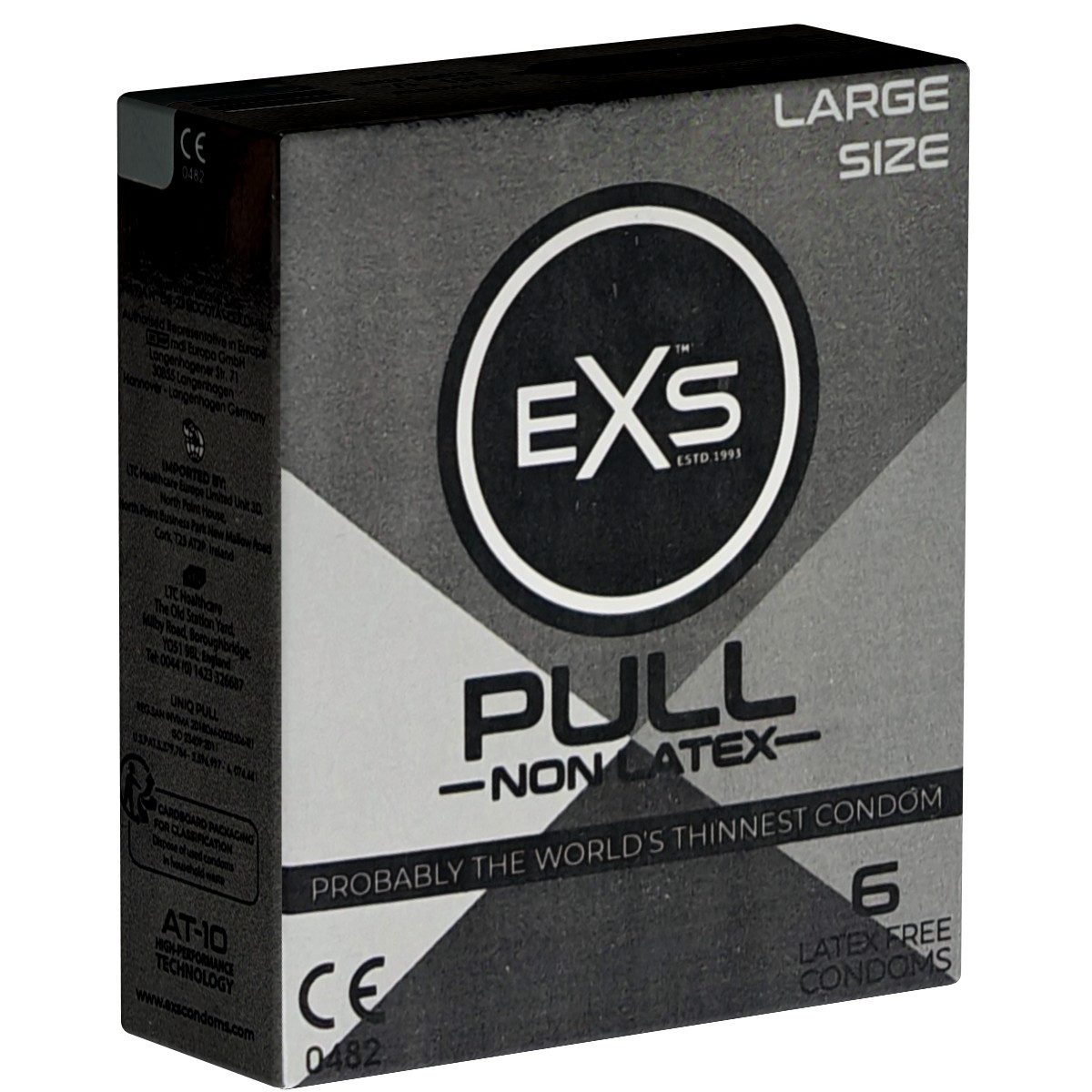 EXS Kondome Pull Large Packung mit, 6 St., große, latexfreie Kondome mit Abziehbändchen für mehr Komfort