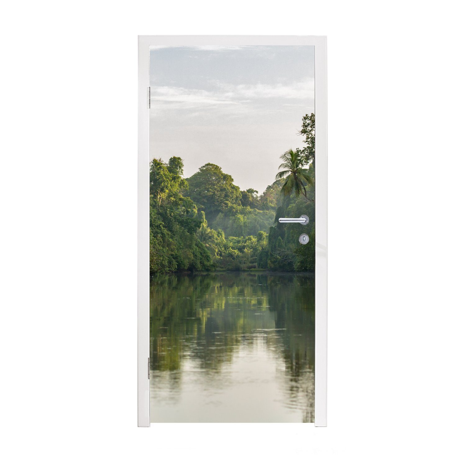 MuchoWow Türtapete Großer Fluss unter den Bäumen des Corcovado-Nationalparks in Costa, Matt, bedruckt, (1 St), Fototapete für Tür, Türaufkleber, 75x205 cm