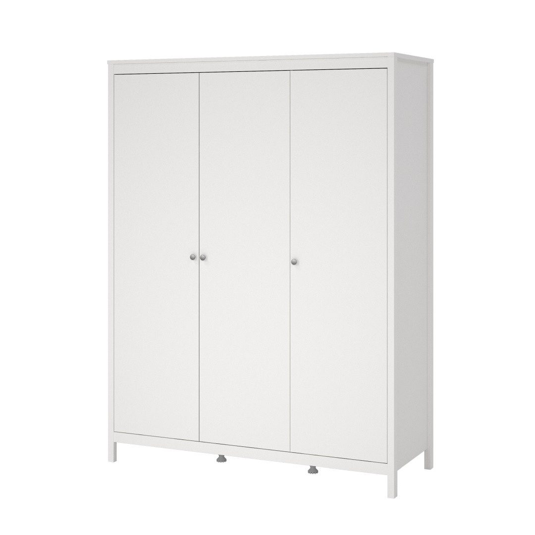 ebuy24 Kleiderschrank Madrid Kleiderschrank 3 Türen weiß.