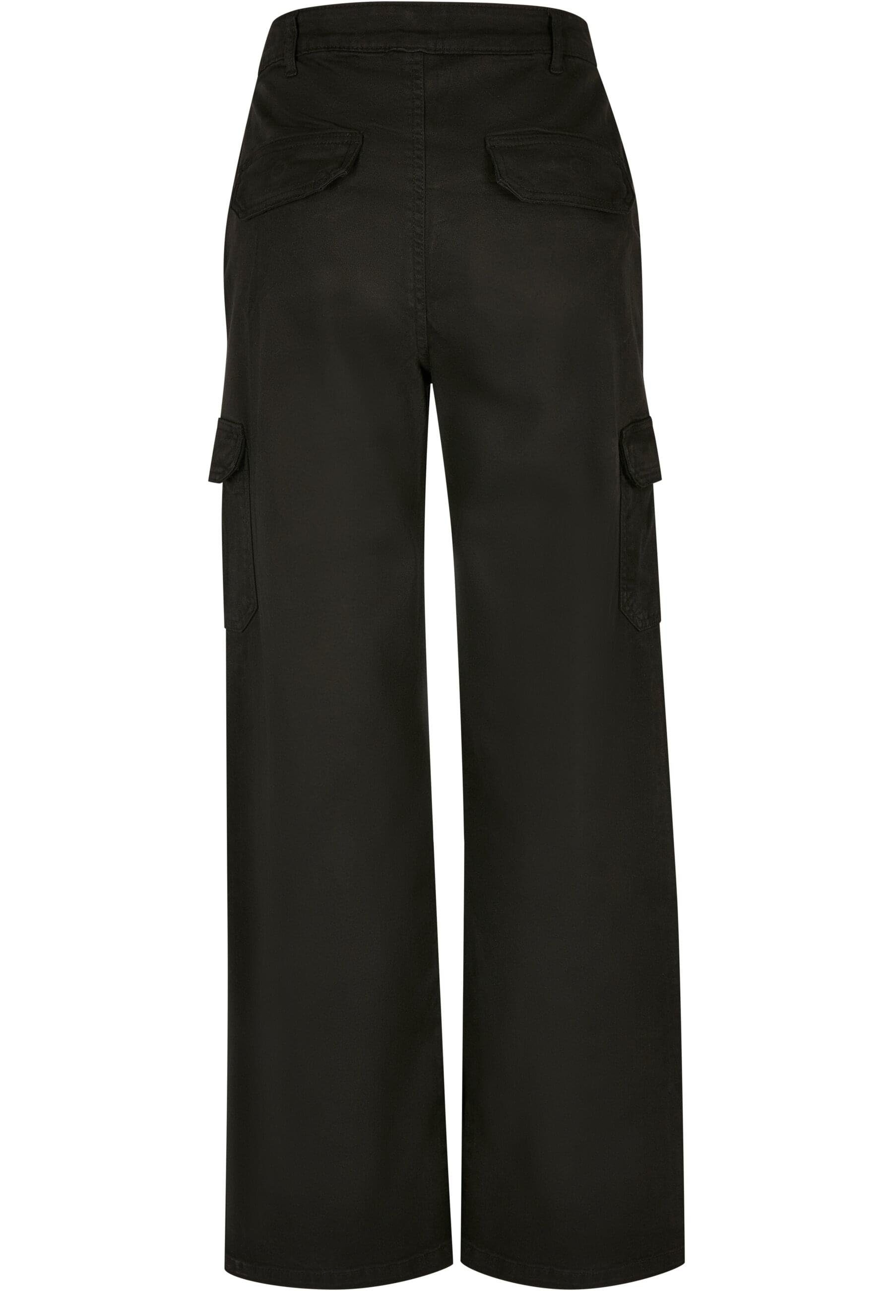 Waist Straight black CLASSICS URBAN Damen Cargo Pants (1-tlg) Ladies Stoffhose High