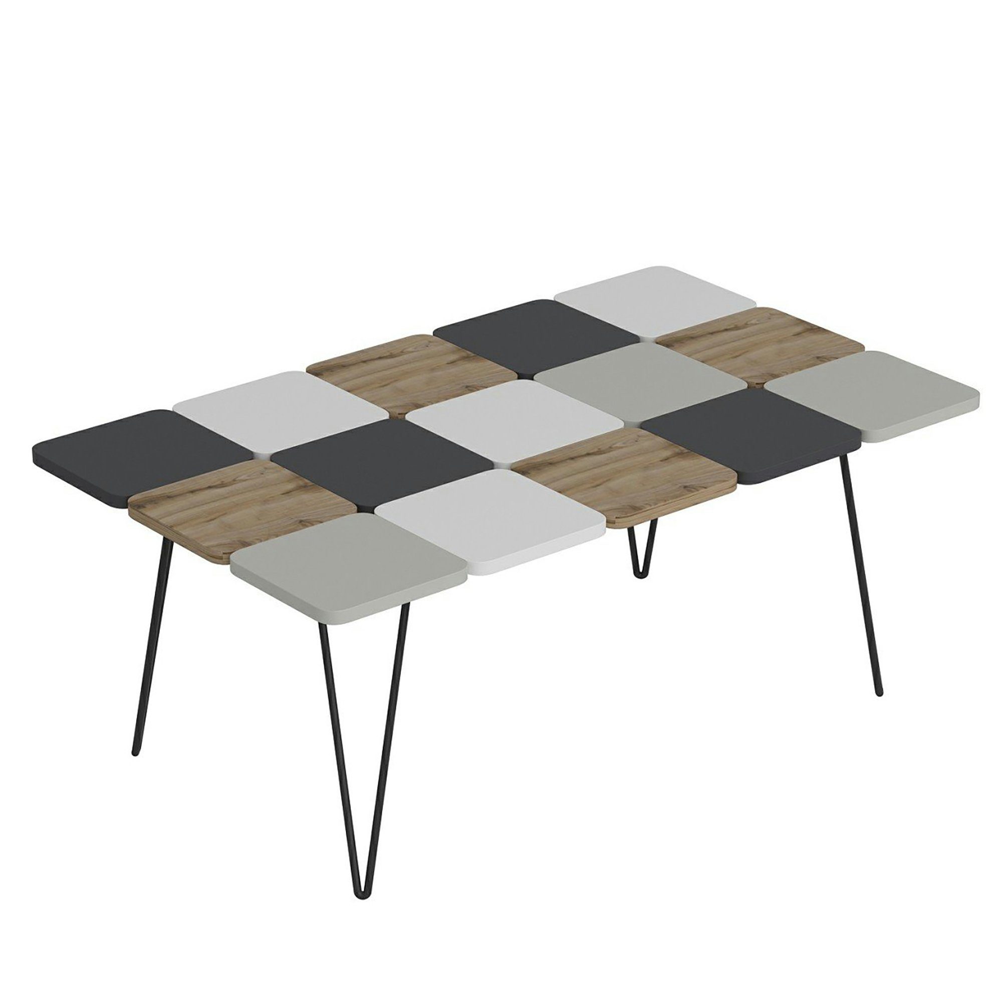 en.casa Couchtisch, »Give« Wohnzimmertisch mit Hairpinlegs 44 x 110 x 66 cm Mehrfarbig