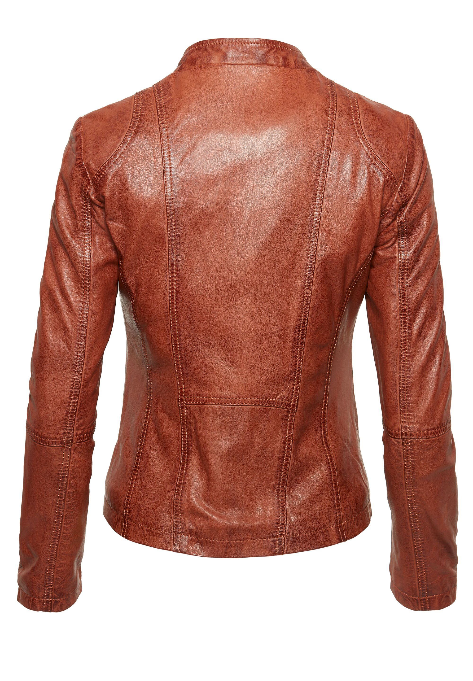 7eleven Lederjacke SEAMERA (1-St) mit Ziernähten