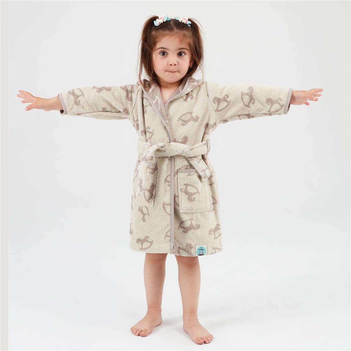 SEI Design Geschenkverpackung Kapuze, Bio-Baumwolle, Junge Babybademantel für inkl. Langform, Kinderbademantel Mädchen, 100% Bademantel und Gürtel