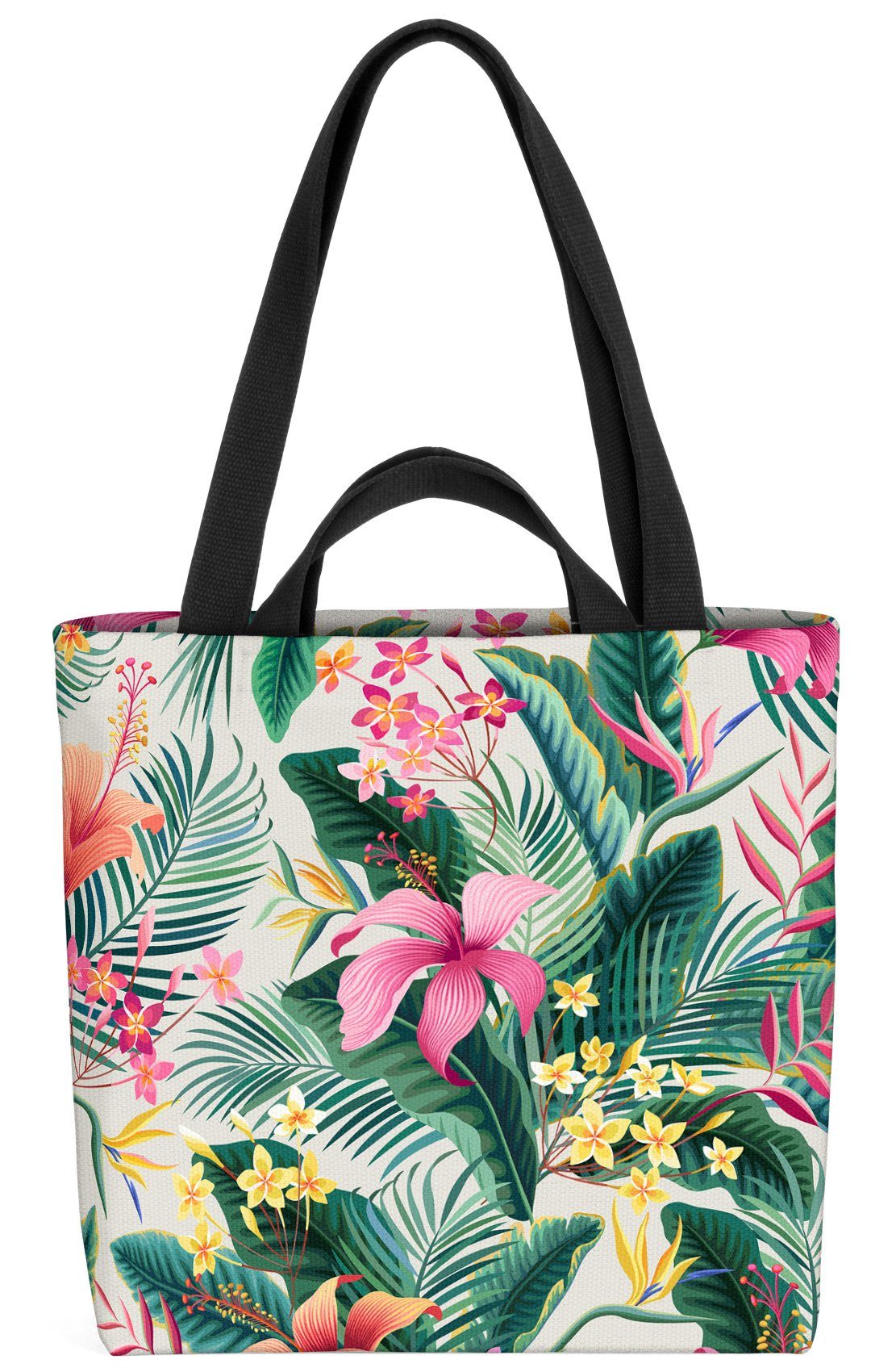 Dschungel Hawaii Henkeltasche Tropen-Wald VOID Palmen-Blätter Hibiskus Tropen (1-tlg), Blumen