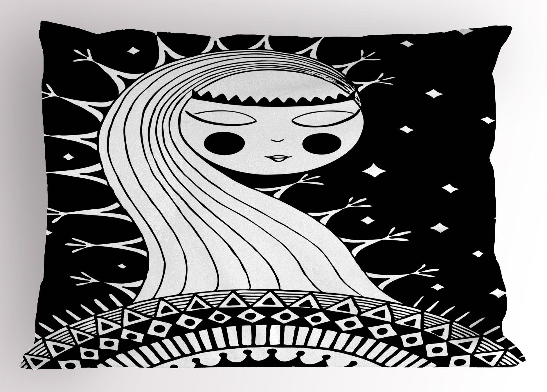 Kissenbezüge Dekorativer Standard Moon (1 Abakuhaus Fantasie Prinzessin Kissenbezug, Stück), Girl Size King magic Gedruckter